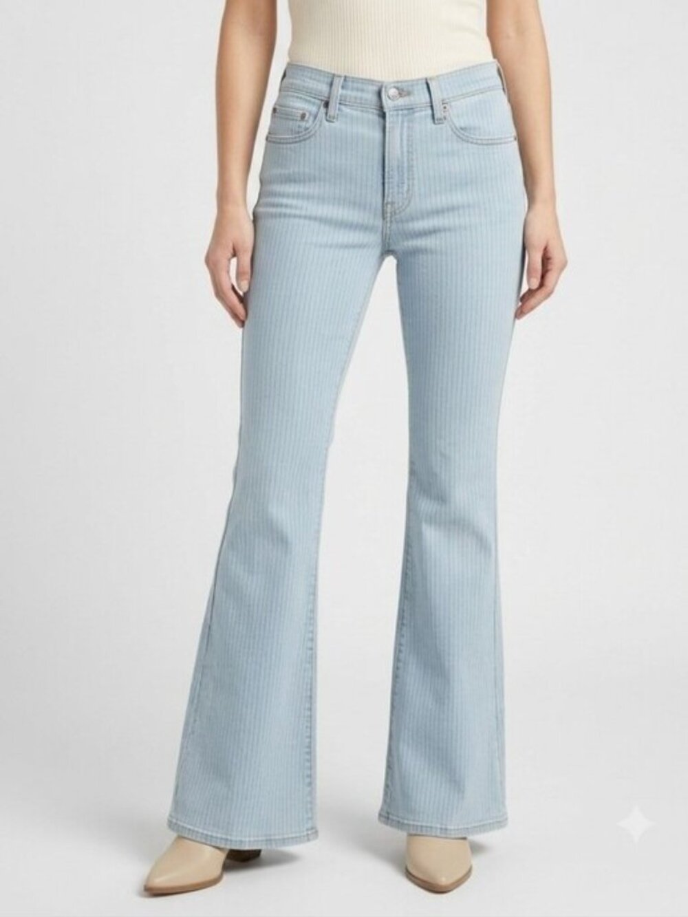 Levi’s 726 Flare Striped Jeans 30 Light Wash NWT